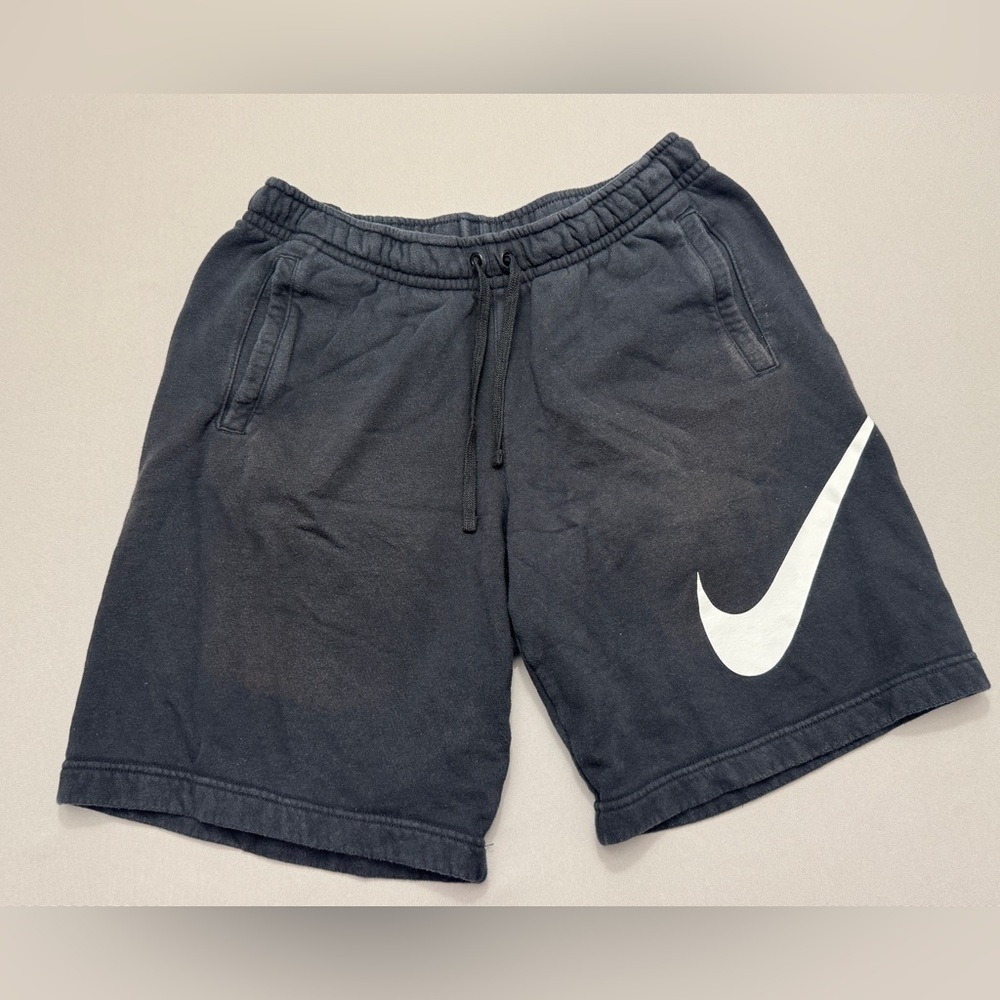 Nike Black Athletic Shorts with White Swoosh size large